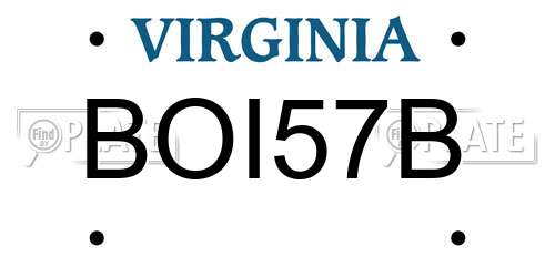 BOI57B Virginia License Plate