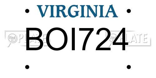BOI724 Virginia License Plate
