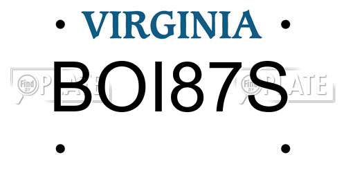 BOI87S Virginia License Plate