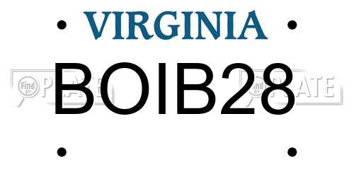 BOIB28 Virginia License Plate