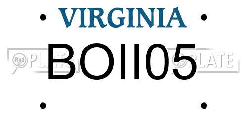 BOII05 Virginia License Plate