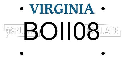 BOII08 Virginia License Plate