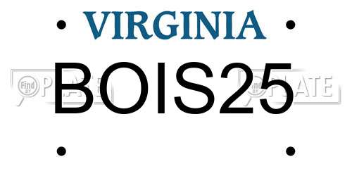 BOIS25 Virginia License Plate