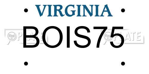 BOIS75 Virginia License Plate