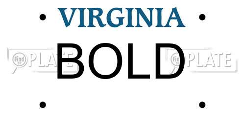 BOLD Virginia License Plate