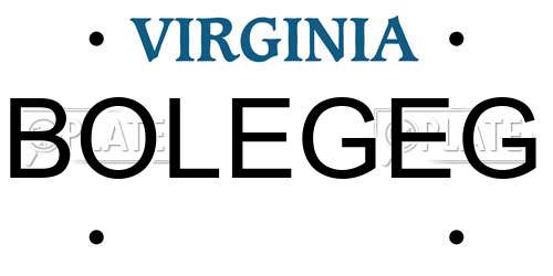 BOLEGEG Virginia License Plate