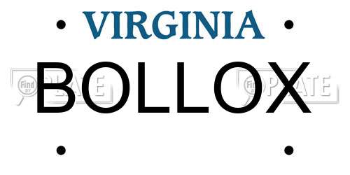BOLLOX Virginia License Plate