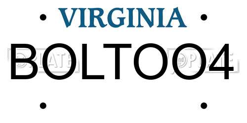 BOLTOO4 Virginia License Plate