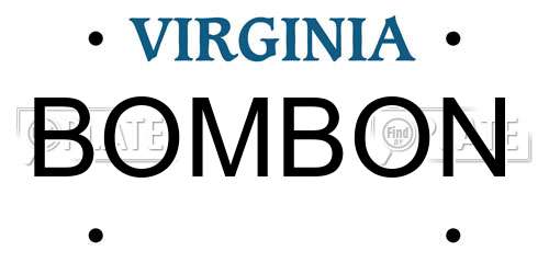 BOMBON Virginia License Plate