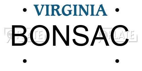 BONSAC Virginia License Plate