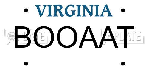 BOOAAT Virginia License Plate