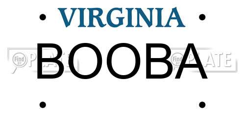 BOOBA Virginia License Plate