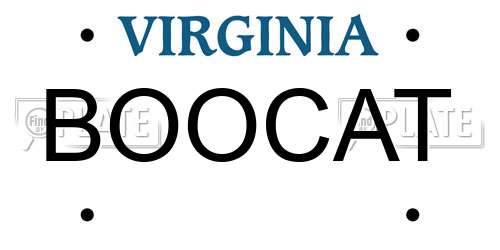 BOOCAT Virginia License Plate