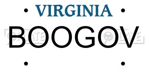 BOOGOV Virginia License Plate