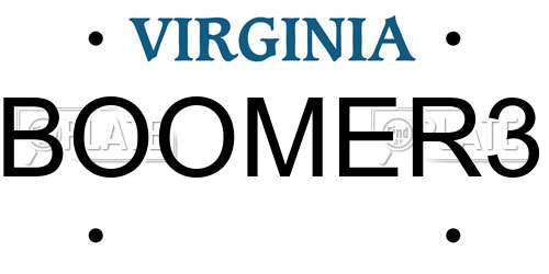 BOOMER3 Virginia License Plate