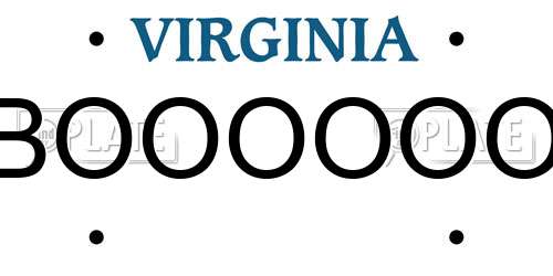 BOOOOOO Virginia License Plate