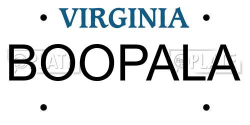 BOOPALA Virginia License Plate