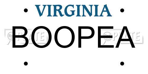 BOOPEA Virginia License Plate
