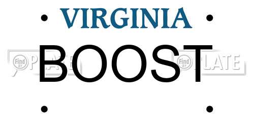 BOOST Virginia License Plate
