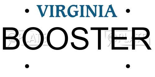 BOOSTER Virginia License Plate