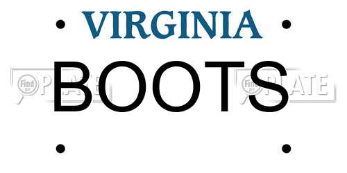 BOOTS Virginia License Plate
