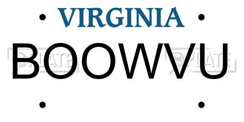 BOOWVU Virginia License Plate