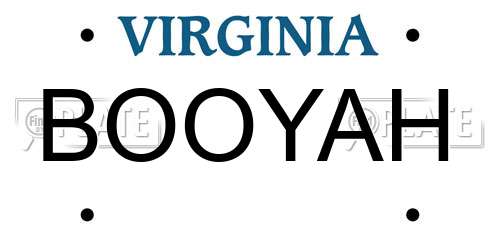 BOOYAH Virginia License Plate