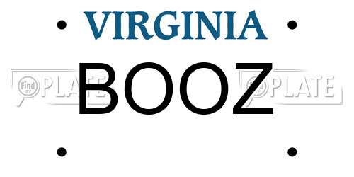 BOOZ Virginia License Plate