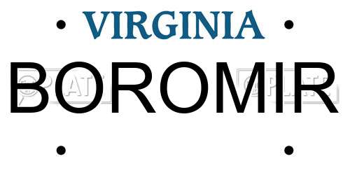 BOROMIR Virginia License Plate