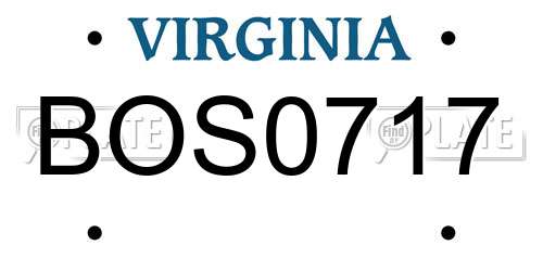 BOS0717 Virginia License Plate