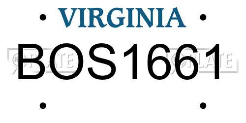 BOS1661 Virginia License Plate