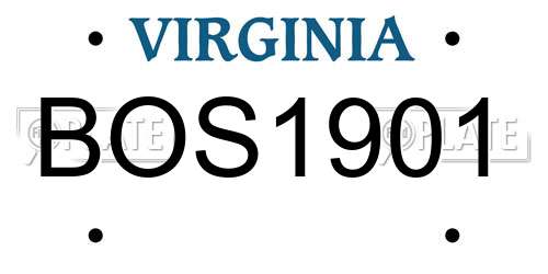BOS1901 Virginia License Plate