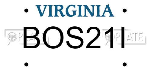 BOS21I Virginia License Plate