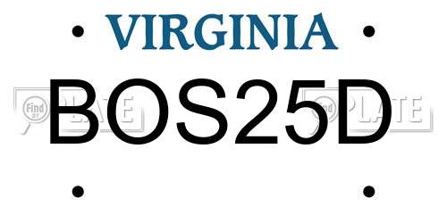 BOS25D Virginia License Plate