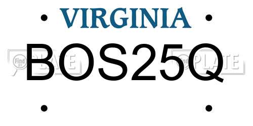 BOS25Q Virginia License Plate