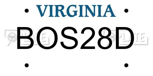 BOS28D Virginia License Plate