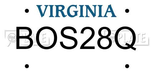 BOS28Q Virginia License Plate