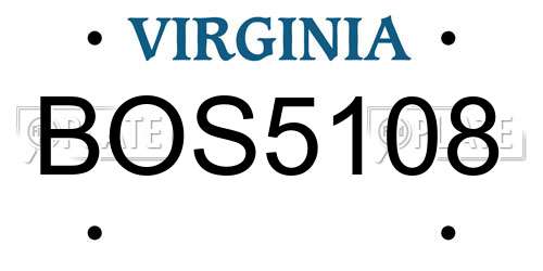 BOS5108 Virginia License Plate