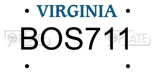 BOS711 Virginia License Plate