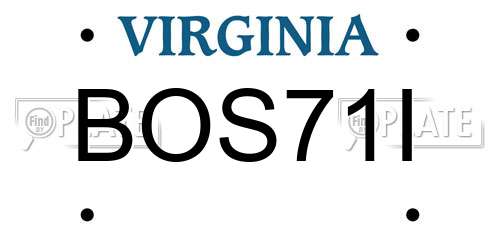 BOS71I Virginia License Plate