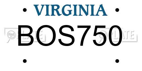 BOS750 Virginia License Plate