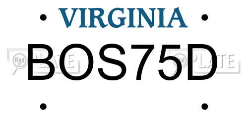BOS75D Virginia License Plate
