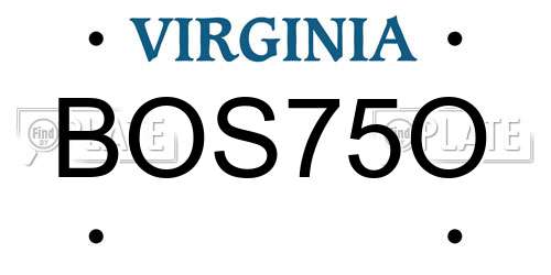 BOS75O Virginia License Plate