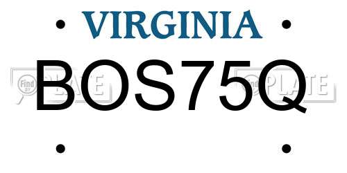 BOS75Q Virginia License Plate