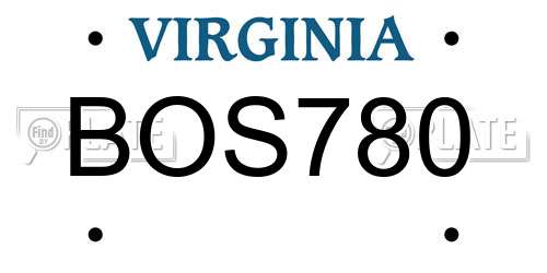BOS780 Virginia License Plate