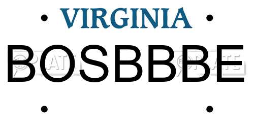 BOSBBBE Virginia License Plate