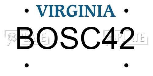 BOSC42 Virginia License Plate