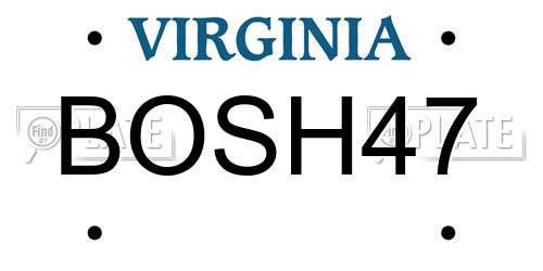 BOSH47 Virginia License Plate