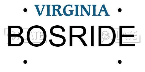 BOSRIDE Virginia License Plate