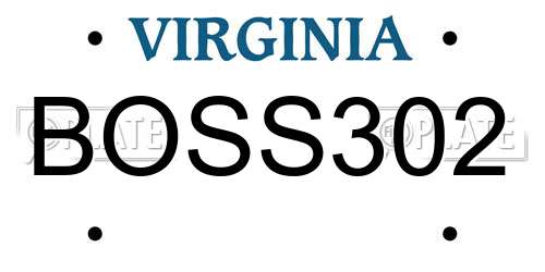 BOSS302 Virginia License Plate